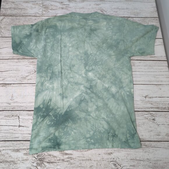 Vintage 1999 The Mountain Hummingbird Flower Green Tie Dye Shirt Size Medium - Picture 6 of 6